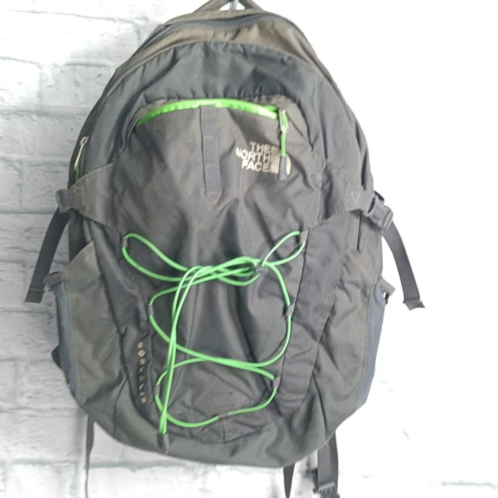 The North Face Borealis Backpack Grey Green Hiking Commuter Bag s9